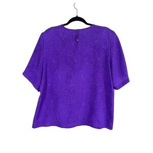 Lauren Lee Top 14 Purple Floral Pullover Boho Western Retro 80s Granny Artsy